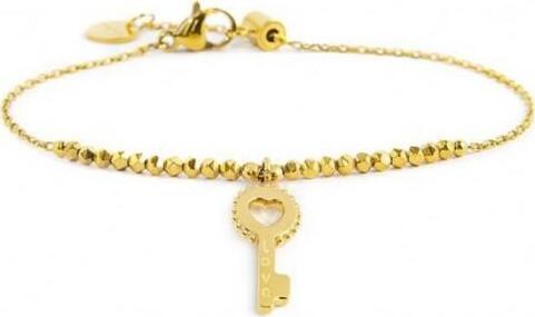 Marlù---BRACCIALE-CON-CHIAVE-PENDENTE-CRISTALLI-BIANCHI-ED-EMATITE-PVD-ORO