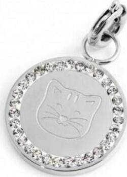 Marlù---CHARM-CON-GATTO-E-CRISTALLI-ACCIAIO