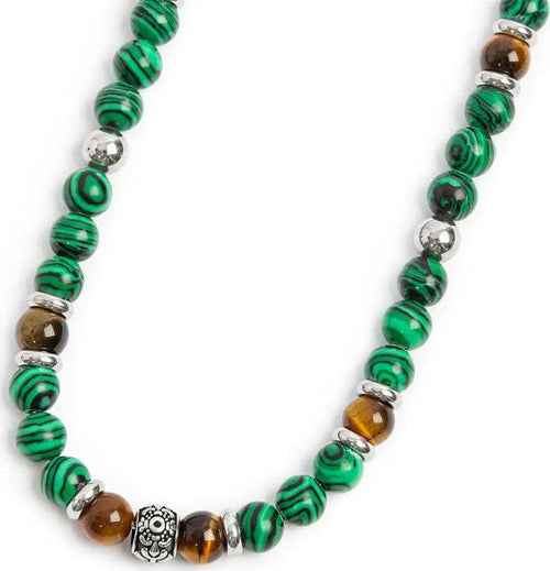 Marlù---Collana-con-sfere-malachite-e-occhio-di-tigre