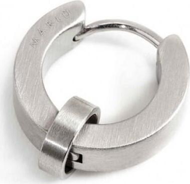 Marlù---MONO-ORECCHINO-CERCHIO-ACCIAIO-SATINATO-14MM-SP-3,80MM-CON-ANELLO