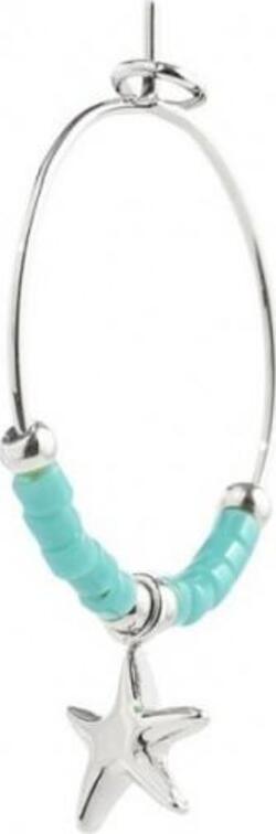 Marlù---MONO-ORECCHINO-CERCHIO-STELLA-MARINA-PEND-E-MIYUKI-TURCHESI-ACCIAIO