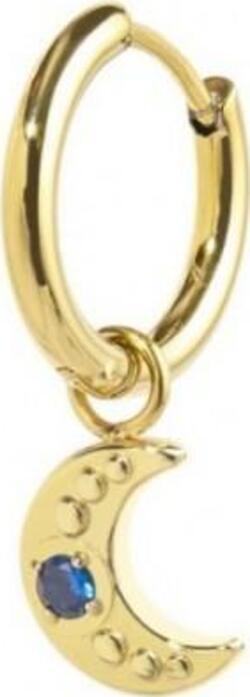 Marlù---ORECCHINO-A-CERCHIO-LUNA-PENDENTE-CON-ZIRCONE-BLU-PVD-ORO