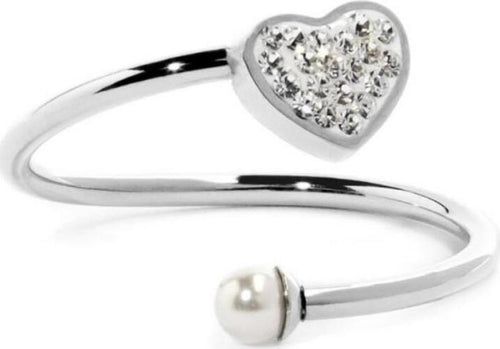 Marlù-Anello-Cuore-Con-Cristalli-E-Perla-Acciaio
