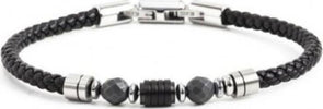 Marlù-BRACCIALE-ECOPELLE-NERA-CON-ELEMENTO-IN-ACCIAIO-PVD-NERO