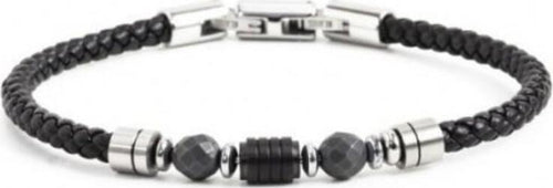 Marlù-BRACCIALE-ECOPELLE-NERA-CON-ELEMENTO-IN-ACCIAIO-PVD-NERO