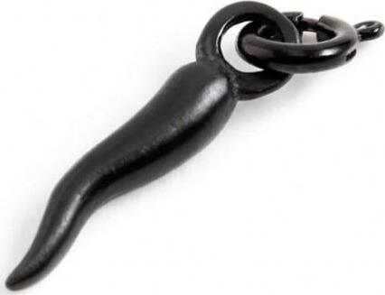 Marlù-CHARM-ACCIAIO-PVD-NERO-SATINATO-CORNO-NERO