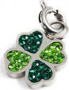 Marlù-CHARM-ACCIAIO-QUADRIFOGLIO-STRASS-VERDI
