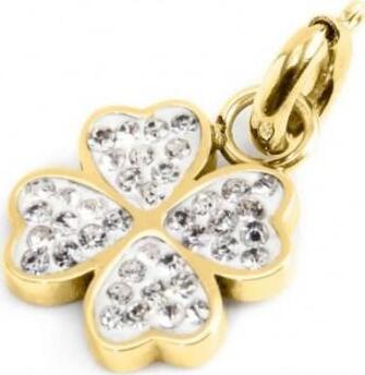 Marlù-CHARM-PVD-ORO-STRASS-BIANCH-QUADRIFOGLIO