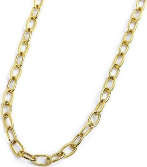 Marlù--Collana-Catena-Maglia-Larga-Con-Texture-E-Liscia-Pvd-Oro