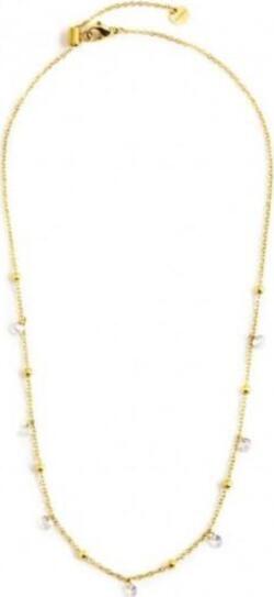 Marlù-COLLANA-ORO-45CM-CON-CRISTALLI-BIANCHI-E-SFERE