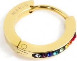 Marlù-MONO-ORECCHINIO-CERCHIO-PVD-ORO-13MM-CRISTALLI-MULTICOLOR