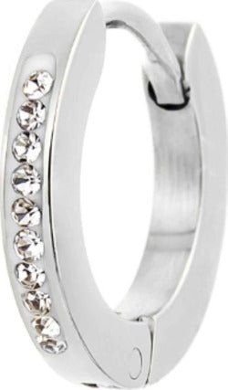 Marlù-MONO-ORECCHINO-CERCHIO-ACCIAIO-13MM-CRISTALLI-BIANCHI