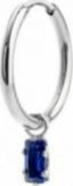 MARLù-ORECCHINO-A-CERCHIO-CON-CRISTALLO-BAGUETTE-BLU-PENDENTE-ACCIAIO