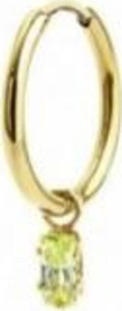 MARLù-ORECCHINO-A-CERCHIO-CON-CRISTALLO-BAGUETTE-VERDE-PENDENTE-PVD-ORO
