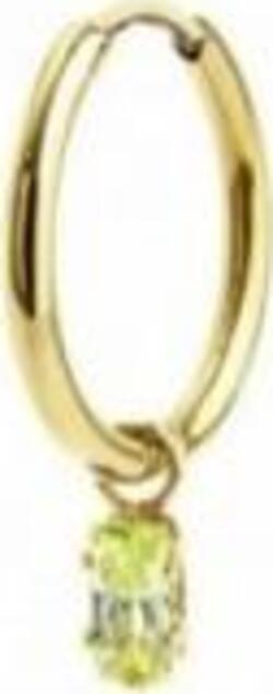 MARLù-ORECCHINO-A-CERCHIO-CON-CRISTALLO-BAGUETTE-VERDE-PENDENTE-PVD-ORO
