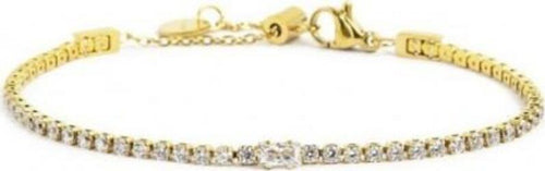 MARLU’---BRACCIALE-TENNIS-2MM-ZIRCONI-BIANCHI-E-ZIRCONE-BAGUETTE-CENTRALE-PVD-ORO