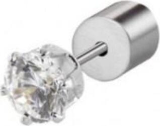 MARLU’---ORECCHINO-CON-ZIRCONE-BIANCO-4MM-ACCIAIO