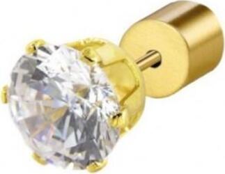 MARLU’---ORECCHINO-CON-ZIRCONE-BIANCO-6MM-PVD-ORO