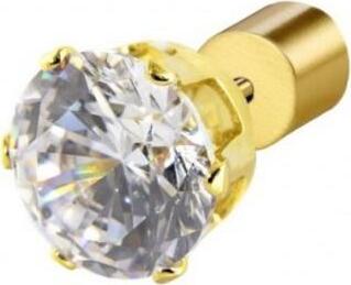 Marlu’---ORECCHINO-CON-ZIRCONE-BIANCO-7MM-PVD-ORO
