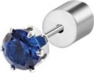 MARLU’---ORECCHINO-CON-ZIRCONE-BLU-4MM-ACCIAIO