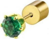 MARLU’---ORECCHINO-CON-ZIRCONE-VERDE-4MM-PVD-ORO