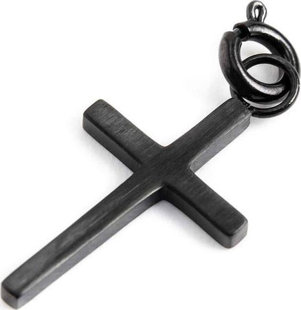MARLU'-CHARM-ACCIAIO-PVD-NERO-SATINATO-CROCE