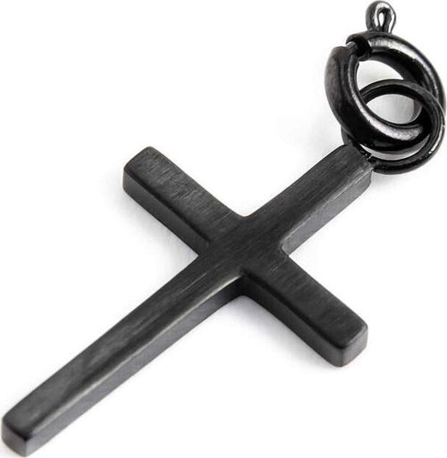 MARLU'-CHARM-ACCIAIO-PVD-NERO-SATINATO-CROCE