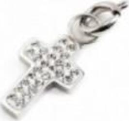 MARLU'-CHARM-ACCIAIO-STRASS-BIANCHI-CROCE