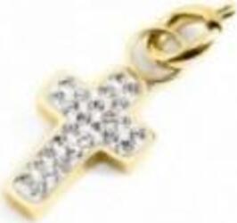 MARLU'-CHARM-ORO-PVD-STRASS-BIANCHI-CROCE