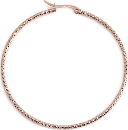 MARLU'-MONO-ORECCHINO-CERCHIO-PVD-ROSE'-MARTELLATO-DIAMETRO-6CM