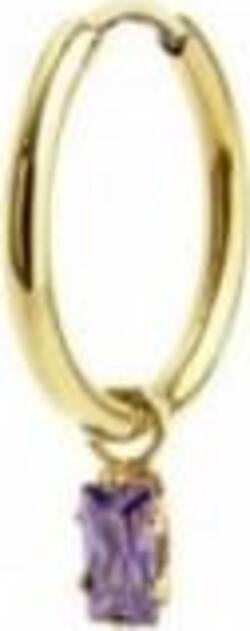 MARLU'-ORECCHINO-A-CERCHIO-CON-CRISTALLO-BAGUETTE-VIOLA-PENDENTE-PVD-ORO