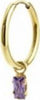 MARLU'-ORECCHINO-A-CERCHIO-CON-CRISTALLO-BAGUETTE-VIOLA-PENDENTE-PVD-ORO