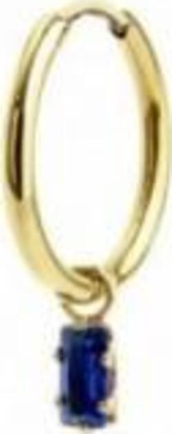 MARLU'ORECCHINO-A-CERCHIO-CON-CRISTALLO-BAGUETTE-BLU-PENDENTE-PVD-ORO