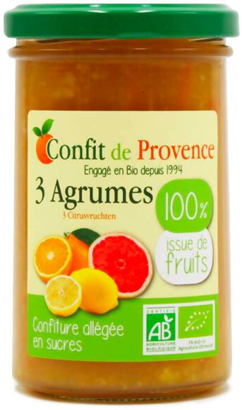 Marmellata Biologica 290g - 3 Agrumi 100% Da Frutta Con Arance, Limoni E Pompelmi Senza Zucchero Aggiunto