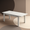 Tavolo Gliese con gambe e piano in MDF, design moderno, per arredo interno 137/185 x 90 h 76 cm