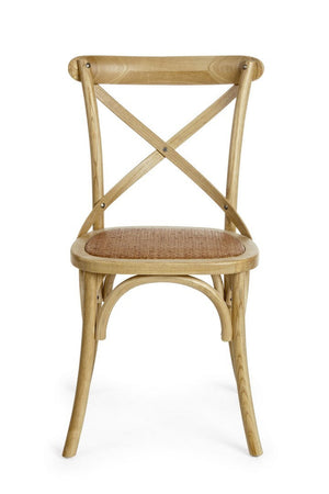 Sedia "Cross" con struttura in legno di olmo, per arredo interno 50,5 x 52 x h 87 cm
