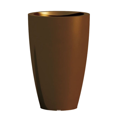 Vaso Cromia Prisma rotondo decorazione in resina Made in Italy da h 50 cm