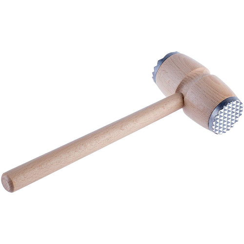 Martello batticarne in legno di faggio con testa in Alluminio h 27 cm