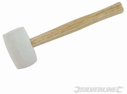 Martello mazzuola 450g Silverline in gomma bianca manico in legno Offerta