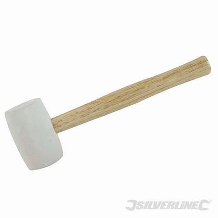 Martello mazzuola 450g Silverline in gomma bianca manico in legno Offerta