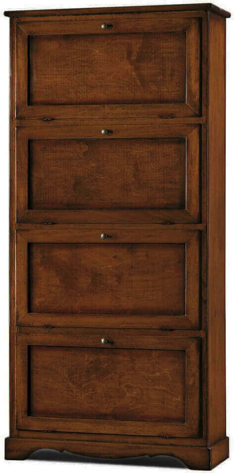 MARY---scarpiera-in-legno-massello-79x30x170-Tinta-noce-Milani-Home