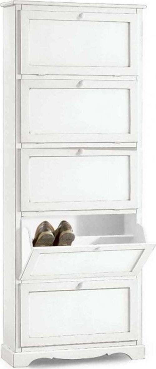 MARY---scarpiera-in-legno-massello-79x30x210-Bianco-Milani-Home