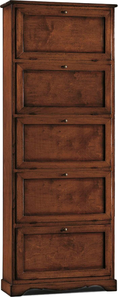 MARY---scarpiera-in-legno-massello-79x30x210-Tinta-noce-Milani-Home