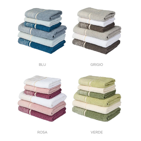 Set di asciugamani Mary Vingi 3+3 con cofanetto spugna 100% cotone