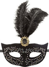 Maschera In Plastica Rigida con Velluto Nero, Decorazioni Argento, Gemma e Piume mascherina Elegante da Donna Moda/Abbigliamento specifico/Costumi e accessori/Accessori/Adulti/Maschere Kondorama - Martinsicuro, Commerciovirtuoso.it