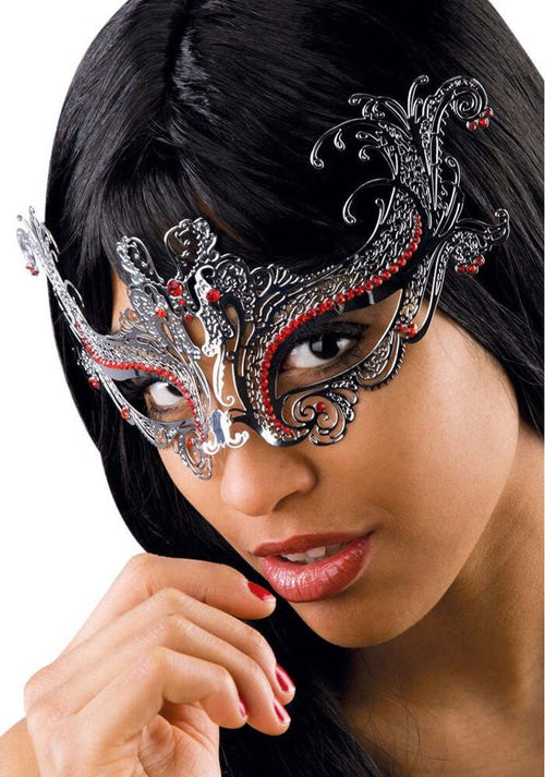 Maschera Metallo Argento con Strass Rossi maschera Elegante e Sensuale Moda/Abbigliamento specifico/Costumi e accessori/Accessori/Adulti/Maschere Kondorama - Martinsicuro, Commerciovirtuoso.it