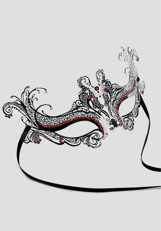 Maschera Metallo Argento con Strass Rossi maschera Elegante e Sensuale Moda/Abbigliamento specifico/Costumi e accessori/Accessori/Adulti/Maschere Kondorama - Martinsicuro, Commerciovirtuoso.it