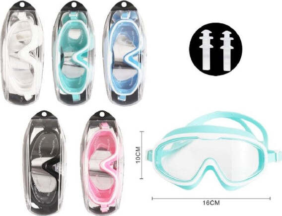 Maschera-Occhialini-Tappi-Nuoto-Mare-Spiaggia-Estate-16x10cm-Vari-Colori-605423