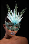 Maschera Preziosa Acquamarina Con Glitter e Piume Maschera Elegante da Donna Moda/Abbigliamento specifico/Costumi e accessori/Accessori/Adulti/Maschere Kondorama - Martinsicuro, Commerciovirtuoso.it