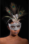 Maschera Preziosa Argento Con Glitter e Piume Pavone Maschera Preziosa da Donna con Piume Moda/Abbigliamento specifico/Costumi e accessori/Accessori/Adulti/Maschere Kondorama - Martinsicuro, Commerciovirtuoso.it